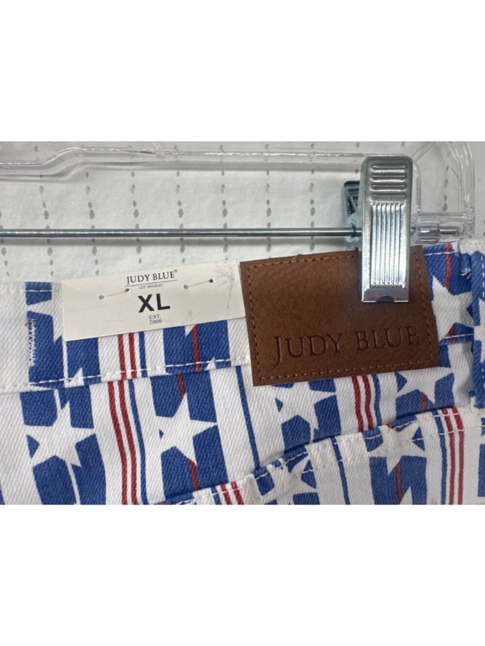 Judy Blue Women Short Sz XL Red/White/Blue Stars&Stripes Americana Patriotic NWT - Picture 8 of 16